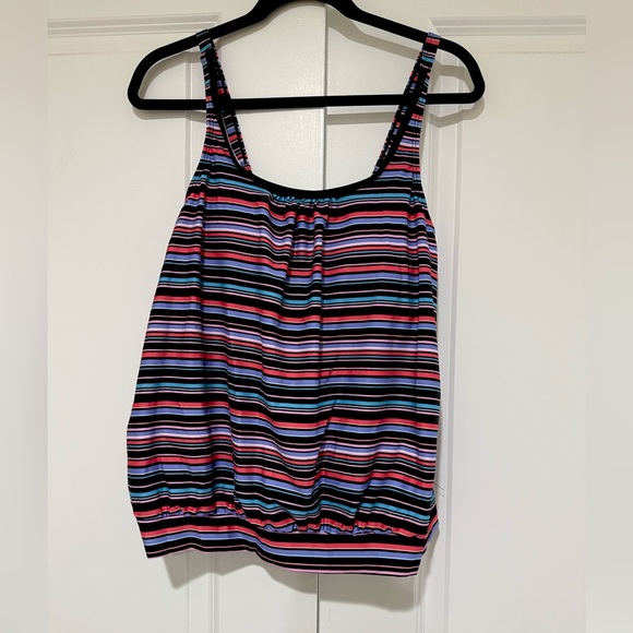 Walk On Beach STRIPE  Print Two Piece Tankini Swimsuit - Multicolor Size: XL NEW - Picture 10 of 12
